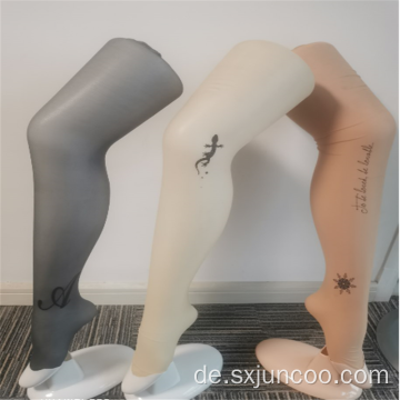 Breahable Slim Spandex Printing Tägliche lange Socken für Damen